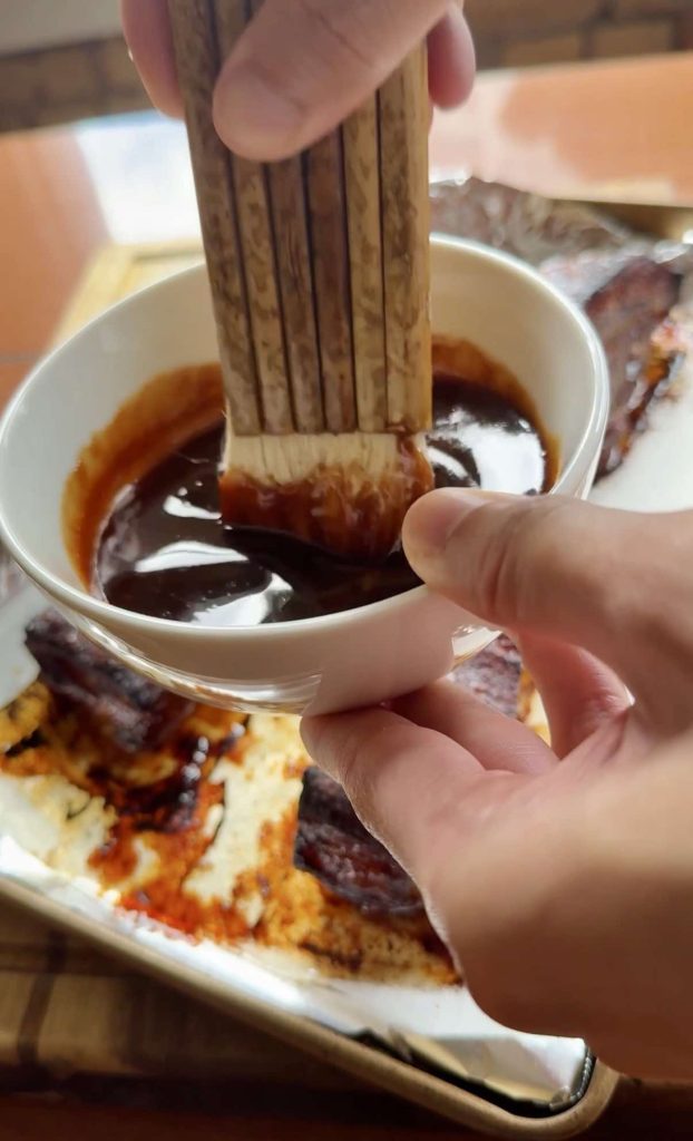 brushing glaze for The Best Char Siu Pork (Red BBQ Pork) recipe by Sam Low