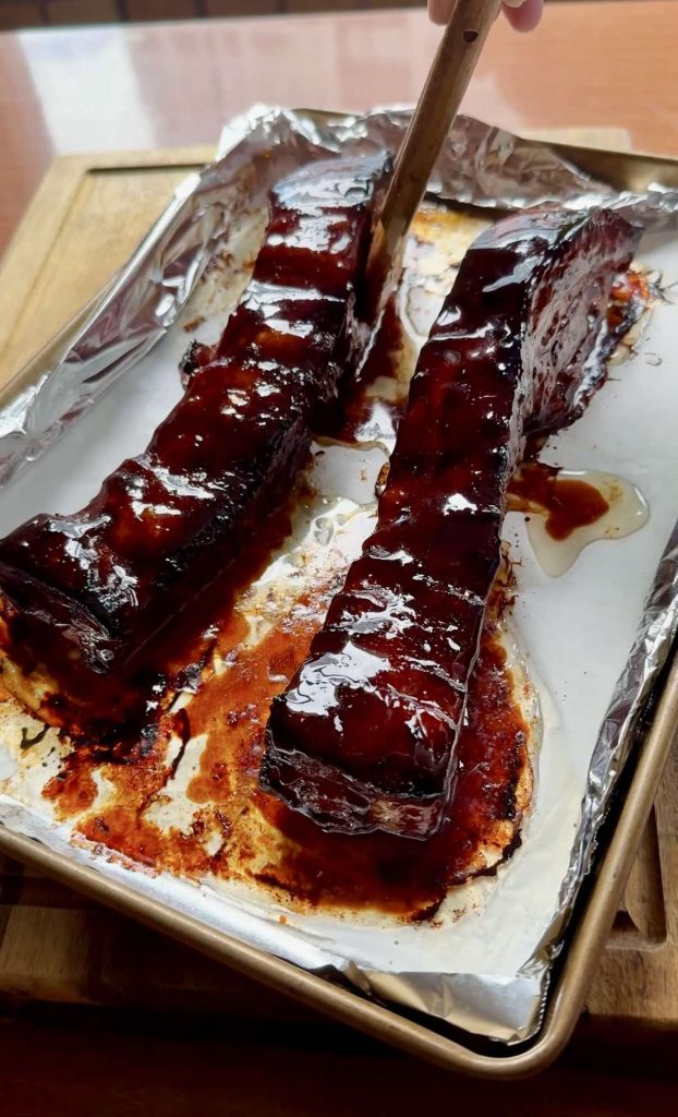 shiny pork for The Best Char Siu Pork (Red BBQ Pork) recipe by Sam Low